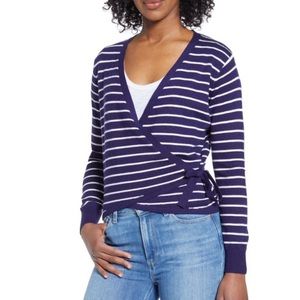 CENY $54 Stripe Wrap Sweater Nordstrom